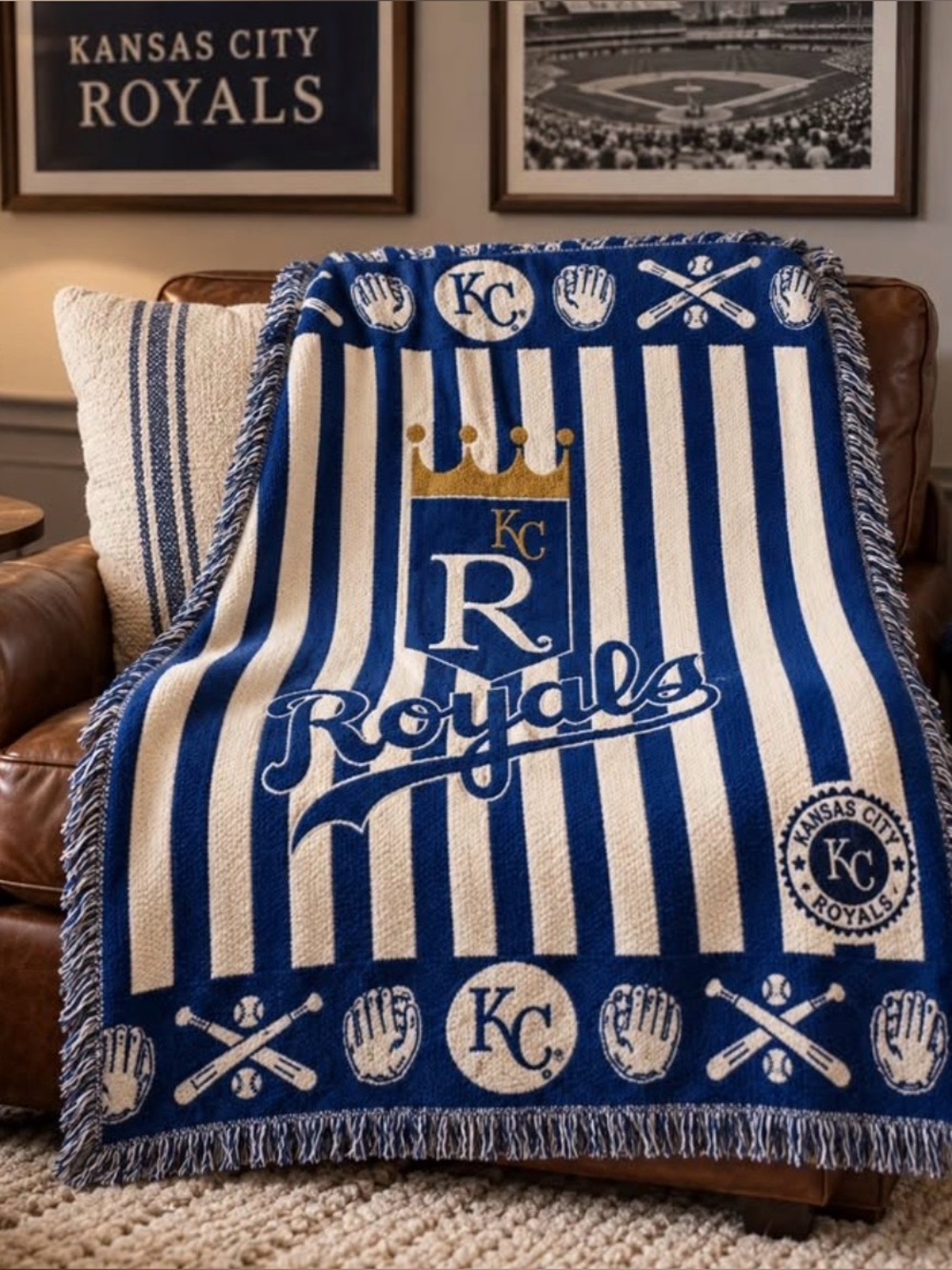 Kansas City Royals "Ace" Jacquard Tapestry Throw Blanket • 60” x 48”